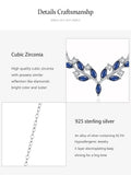 925 Sterling Silver Blue Leaf Pendant Necklace