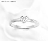 925 Sterling Silver Pave Love Heart Ring