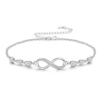 925 Sterling Silver Infinity Solitaire Bracelet