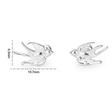 925 Sterling Silver Swallow Bird Stud Earring