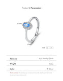 925 Sterling Silver Classic Elegant Oval Cubic Zirconia Ring - 6 Colours