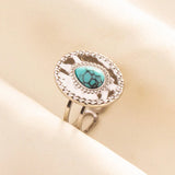 Stainless Steel Turquoise Colour Open Ring - 56 Options