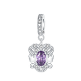 925 Sterling Silver Star Zodiac Sign CZ Hanging Charm - 12 Options