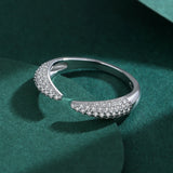 925 Sterling Silver Pointy Open CZ Adjustable Ring