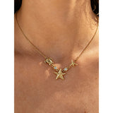 Stainless Steel Gold Plated Beach Themed Necklace - 2 Options