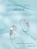 925 Sterling Silver CZ Heart Wing Ring - 2 Colours