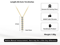 925 Sterling Silver 3*3mm CZ Necklace - 2 Options