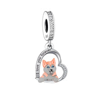 925 Silver Love You Forever Dog Hanging Charm - 33 Options