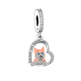 925 Silver Love You Forever Dog Hanging Charm - 33 Options