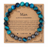 Natural Stone Family Themed Bead Bracelet - 3 sizes - 33 Options