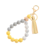 Fashion Silicone Beaded Tassel Keychain - 9 Options