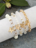 4Pcs Butterfly Beaded Bracelet Set - 7 Colours