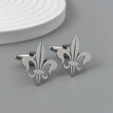 Stainless Steel Fleur De Lys Baroque Cufflinks or Tie Pin - 3 Colours