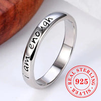 925 Sterling Silver I am Enough Ring