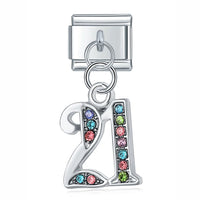 Stainless Steel Birthday Italian Charm - 3 Designs