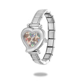 Stainless Steel Heart Italian Charm Watch - 29 Options