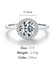 925 Sterling Silver Round Geometric CZ Ring