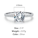 925 Sterling Silver Cushion Geometric CZ Ring