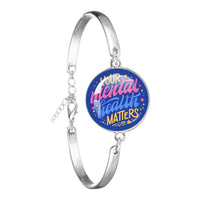 Glass 18mm Mental Health /Positivity Bracelet - 32 Options