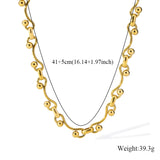 Stainless Steel Asymmetric Gold Colour Necklace - 9 Options
