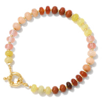 Natural Stone Rondelle Bead Bracelet - 5 Options