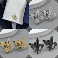 Stainless Steel Fleur De Lys Baroque Cufflinks or Tie Pin - 3 Colours