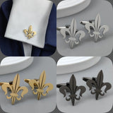Stainless Steel Fleur De Lys Baroque Cufflinks or Tie Pin - 3 Colours