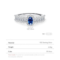 925 Sterling Silver Royal Blue Oval CZ Ring