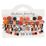 4Pcs Halloween Clay Beaded Bracelet Set - 6 Options