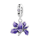 925 Sterling Silver Flower/Leaf Themed Hanging Charm - 25 Options