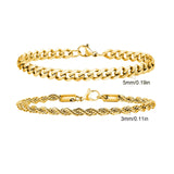 Stainless Steel 2pcs Mixed Link Bracelet Set - 12 Options - 3 Lengths