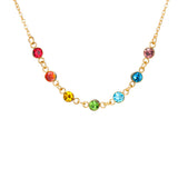 Stainless Steel 7 Colour CZ Necklace - 2 Colours - 2 Designs