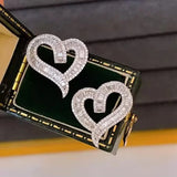 Fashion Baguette Heart Earrings