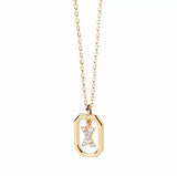 925 Sterling Silver CZ Plated Dainty Letter Necklace - 26 Options