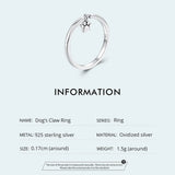 925 Sterling Silver Hanging Pet Paw Ring