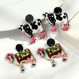 Fashion Cow Acrylic Print Earrings - 5 Options