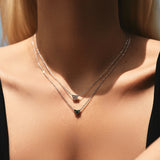 925 Sterling Silver Birthstone Heart Necklace - 12 Options