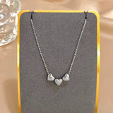Stainless Steel Triple Heart Necklace - 3 Options
