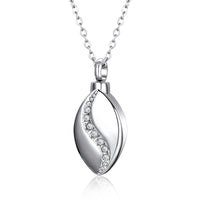 Stainless Steel CZ Tear Drop Urn Necklace