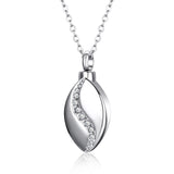 Stainless Steel CZ Tear Drop Urn Necklace