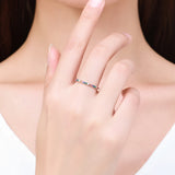 925 Sterling Silver Stackable Slim Eternity Ring - 4 Options