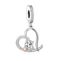 925 Silver Love You Forever Dog Hanging Charm - 33 Options