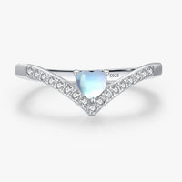 925 Sterling Silver Moonstone Wishbone Ring