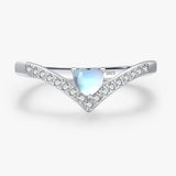 925 Sterling Silver Moonstone Wishbone Ring
