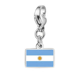 Stainless Steel 10mm Country Flag Charms - 24 Options