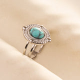 Stainless Steel Turquoise Colour Open Ring - 56 Options