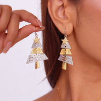 Fashion Splicing Two Colour Christmas Tree Earrings/Necklace