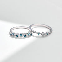 925 Sterling Silver Mint Green Stackable Eternity Ring - 2 Designs