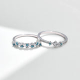 925 Sterling Silver Mint Green Stackable Eternity Ring - 2 Designs