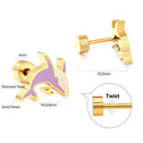 Stainless Steel Small Flat Back Animal Earrings - 20 Options